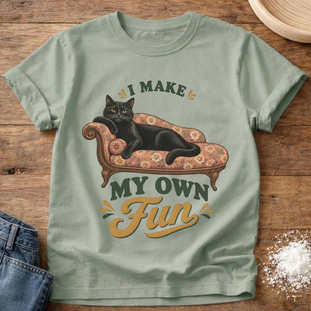 Knead More Fun Lounge Royalty grannycore t-shirt in Bay