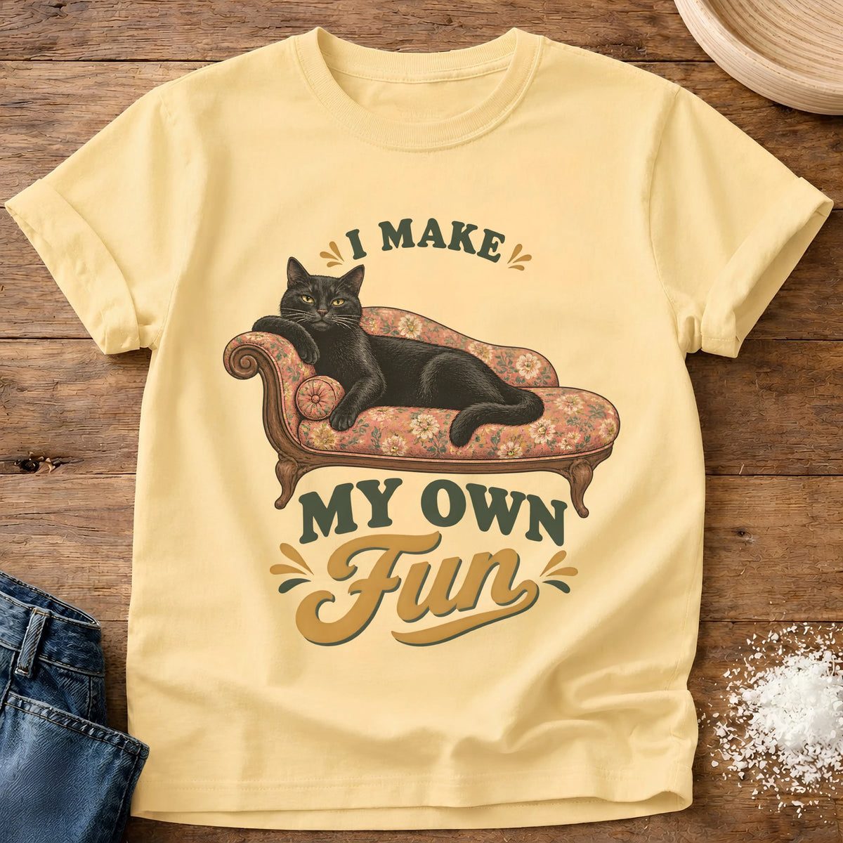 Knead More Fun Lounge Royalty grannycore t-shirt in Butter