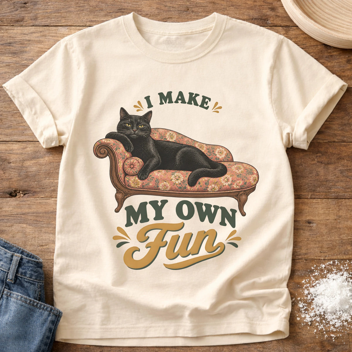 Knead More Fun Lounge Royalty grannycore t-shirt in Ivory