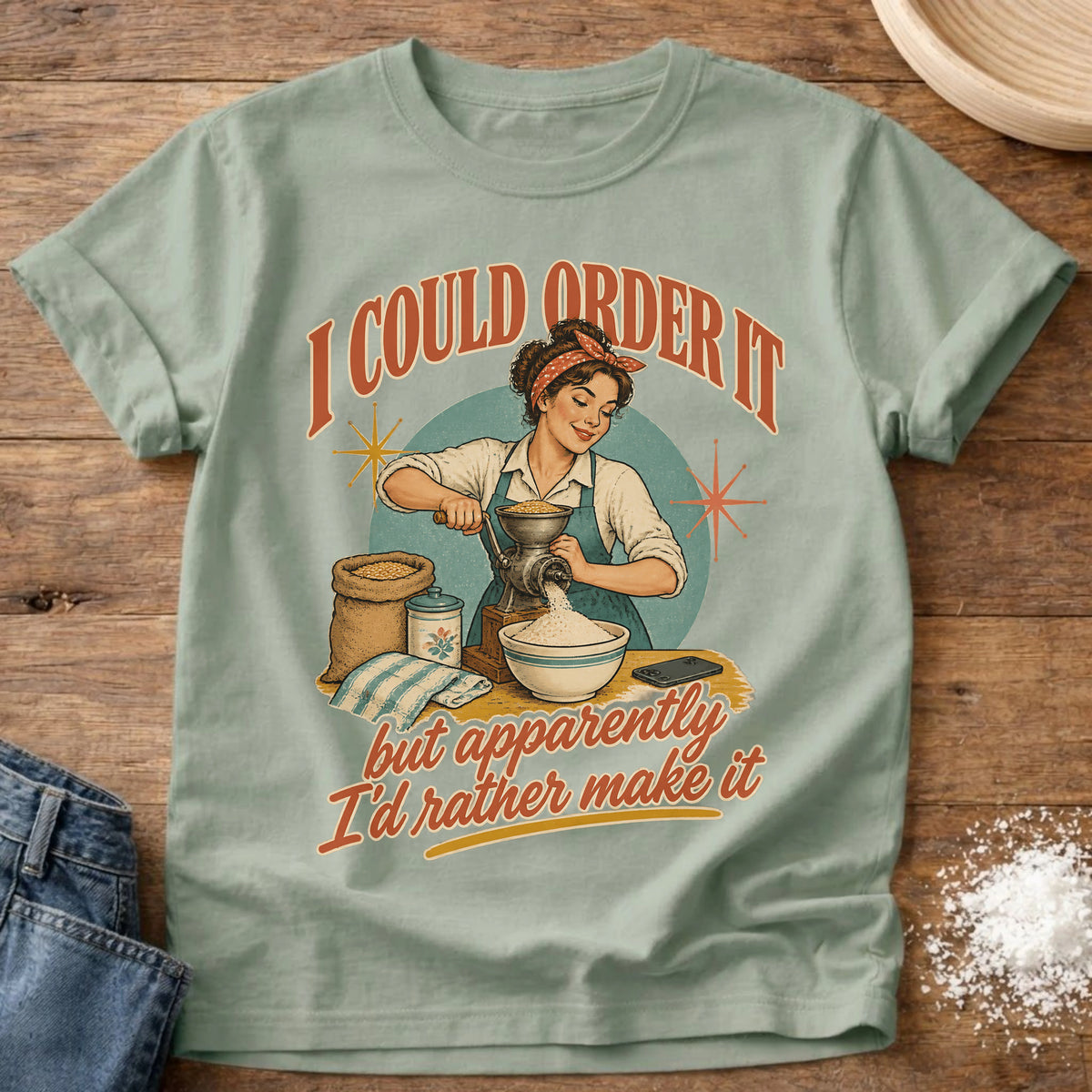 Knead More Fun Make It Myself home baking t-shirt in Bay