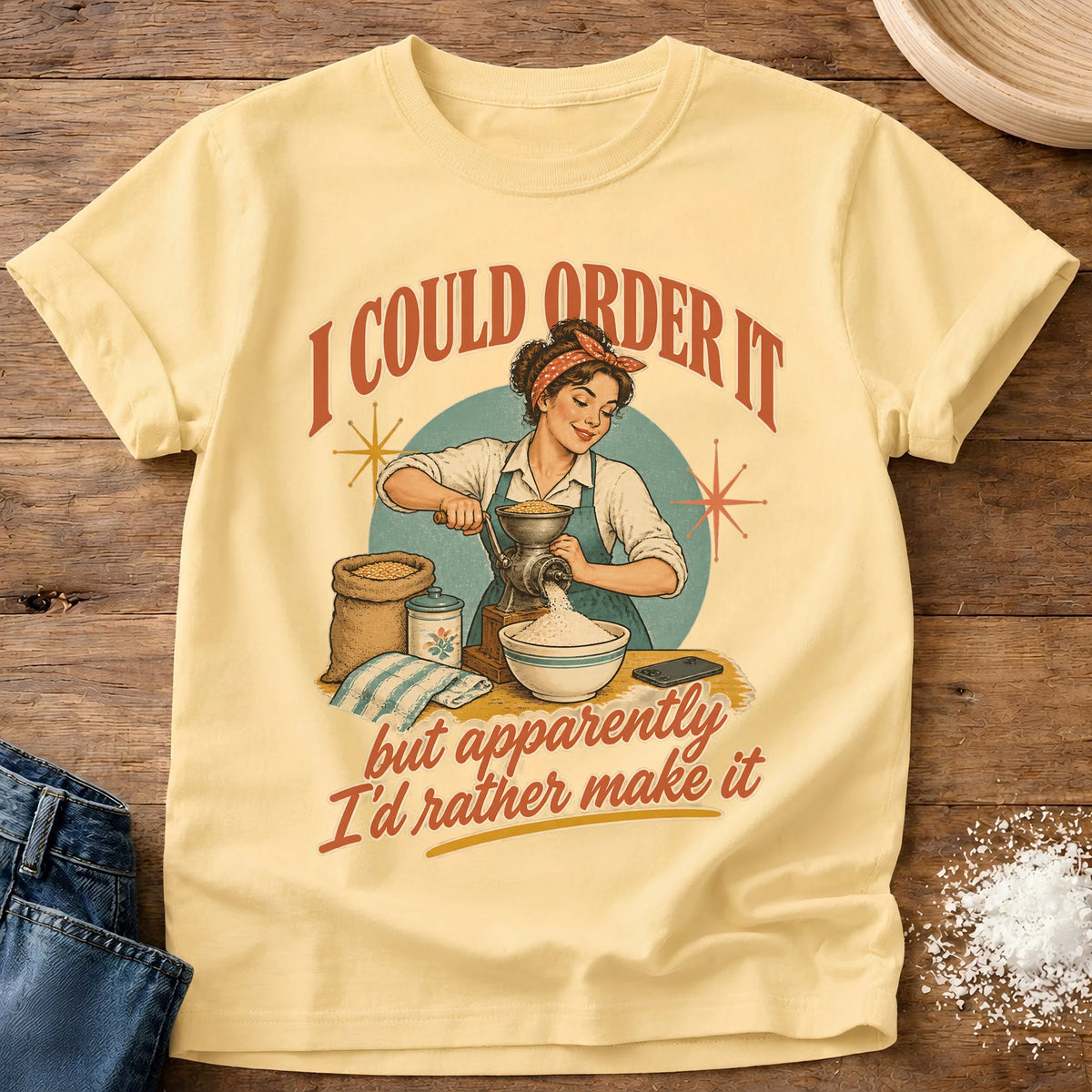 Knead More Fun Make It Myself home baking t-shirt in Butter