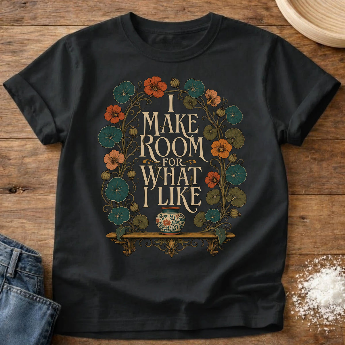 Knead More Fun Make Room homebody t-shirt in Black