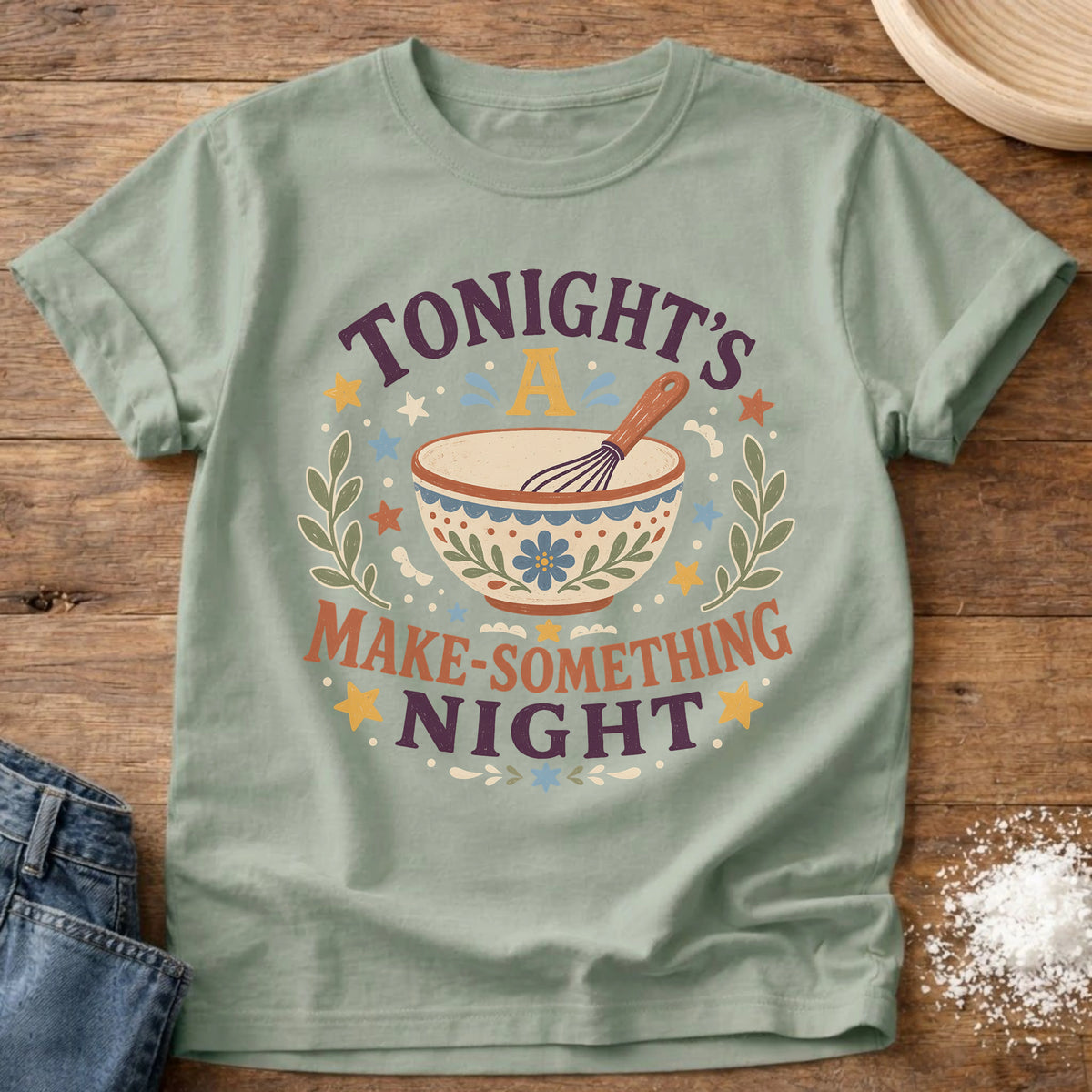 Knead More Fun Make Something Night homebody t-shirt in Bay