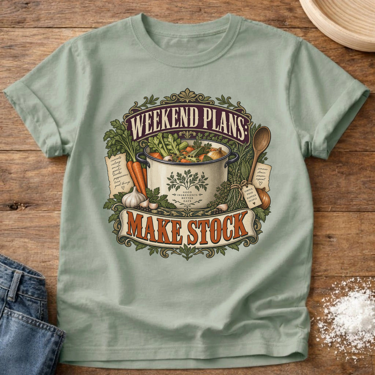 Knead More Fun Making Stock graphic t-shirt in Bay