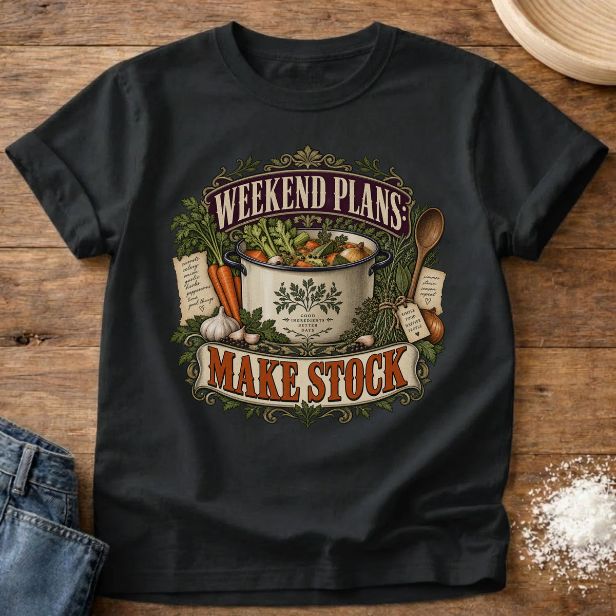 Knead More Fun Making Stock graphic t-shirt in Black