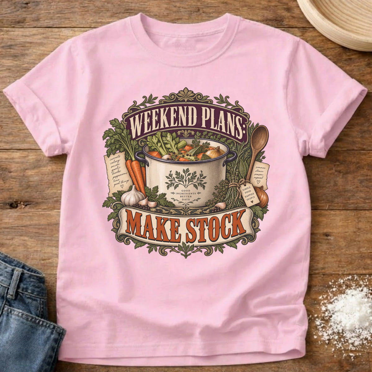 Knead More Fun Making Stock graphic t-shirt in Blossom