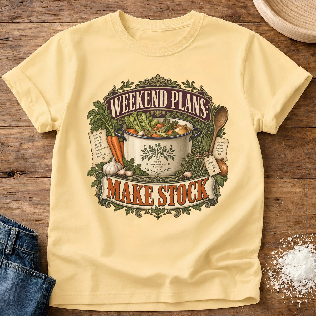 Knead More Fun Making Stock graphic t-shirt in Butter