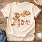 Knead More Fun Master Baker Raccoon sourdough t-shirt in Ivory