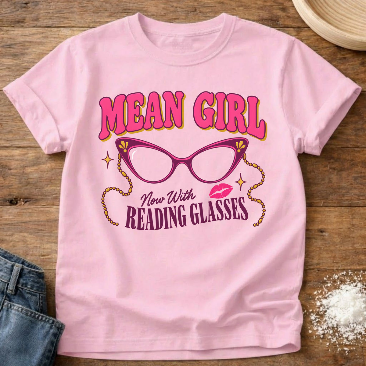 Knead More Fun Mean Girl Reads t-shirt in Blossom