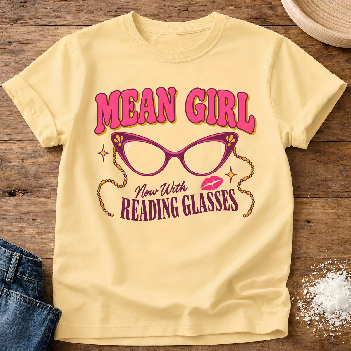 Knead More Fun Mean Girl Reads t-shirt in Butter