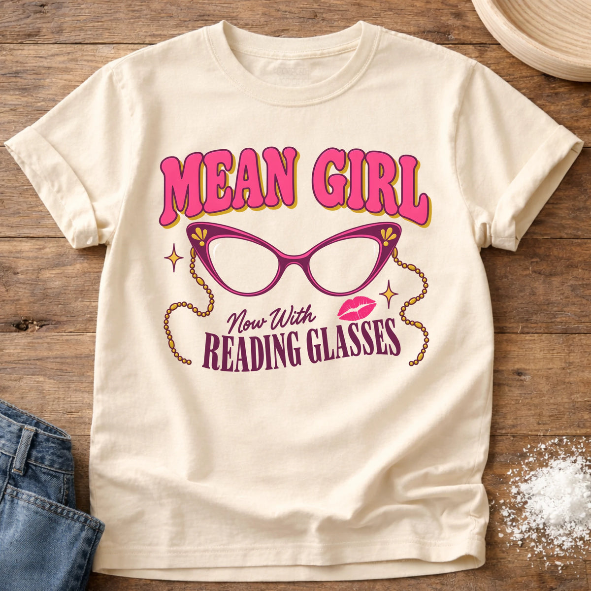 Knead More Fun Mean Girl Reads t-shirt in Ivory