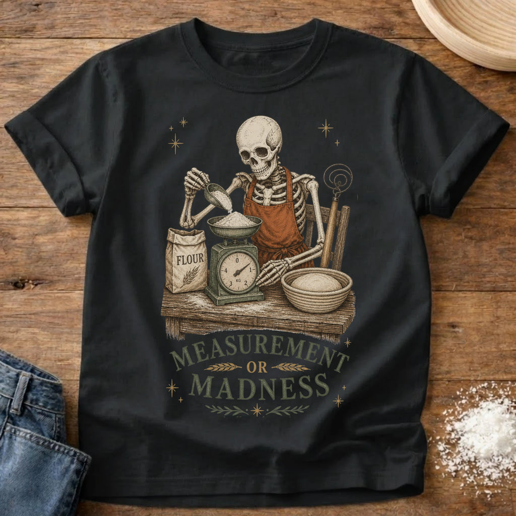 Knead More Fun Measurement or Madness t-shirt in Black