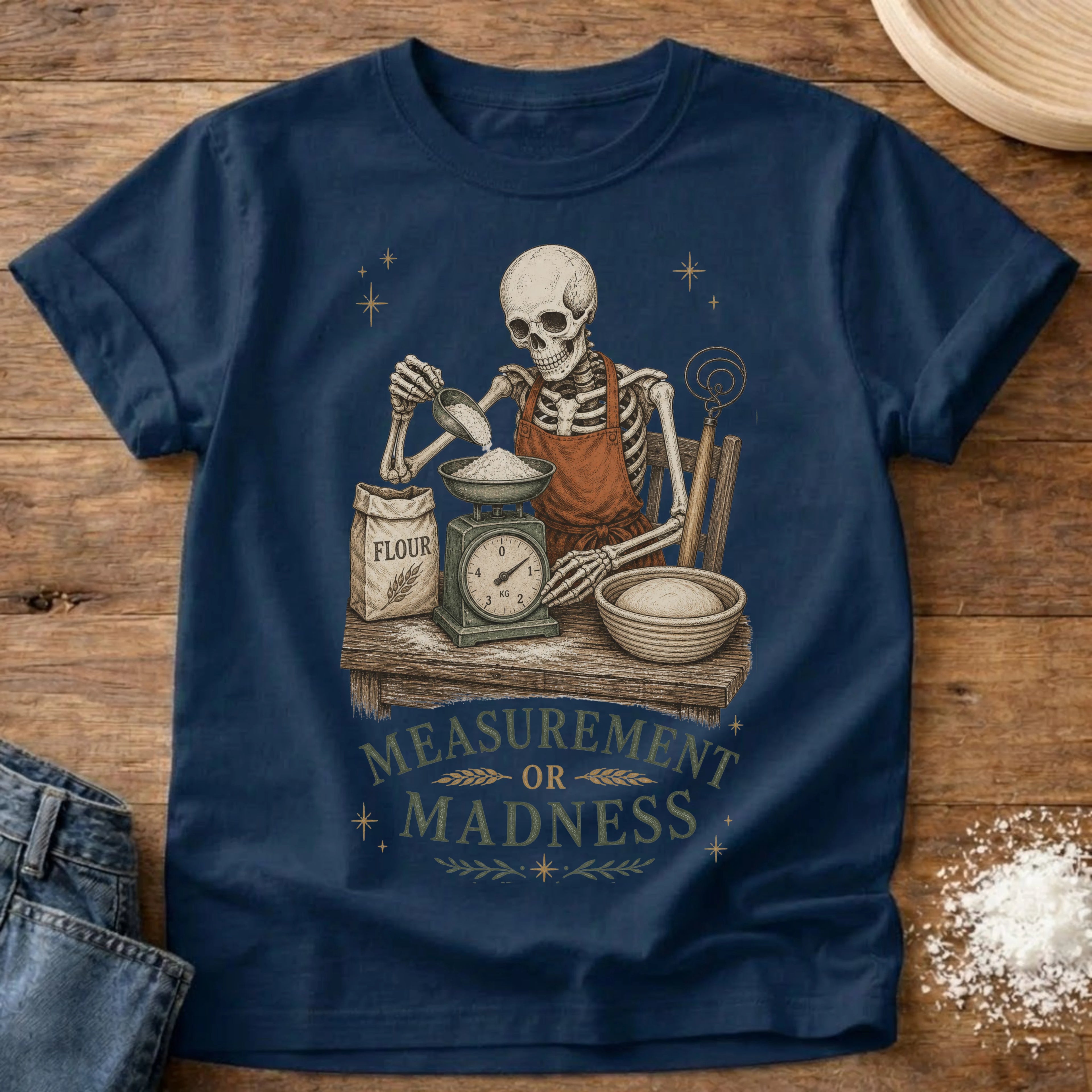 Knead More Fun Measurement or Madness t-shirt in Navy