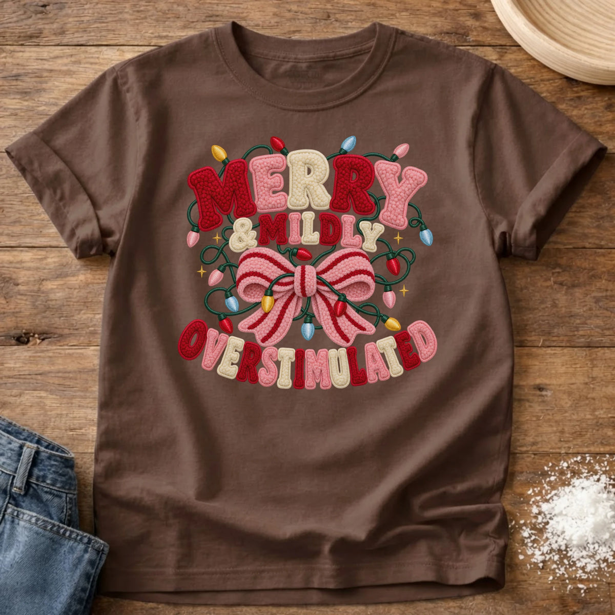 Knead More Fun Merry Overstimulated t-shirt in Espresso