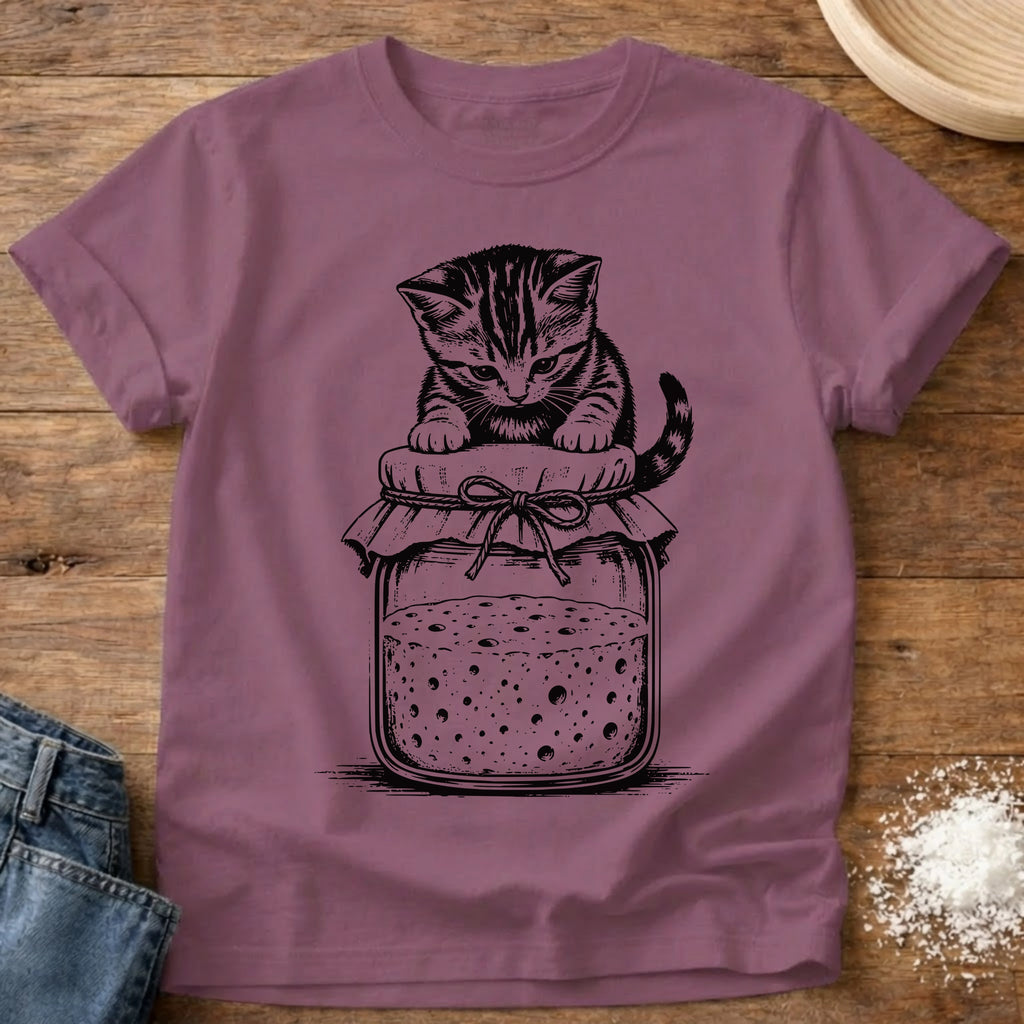 Knead More Fun Mischief Kitten t-shirt in Berry