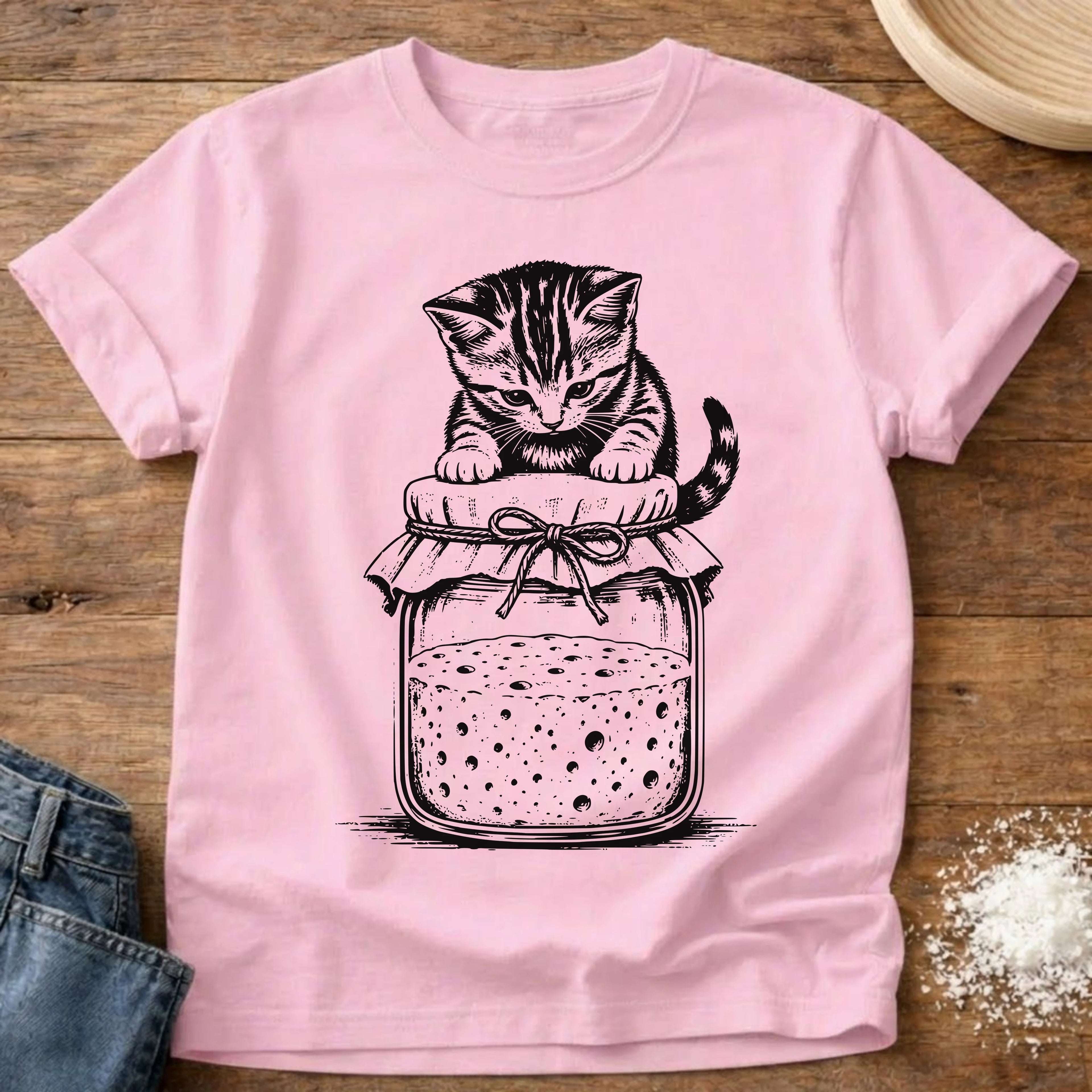 Knead More Fun Mischief Kitten t-shirt in Blossom