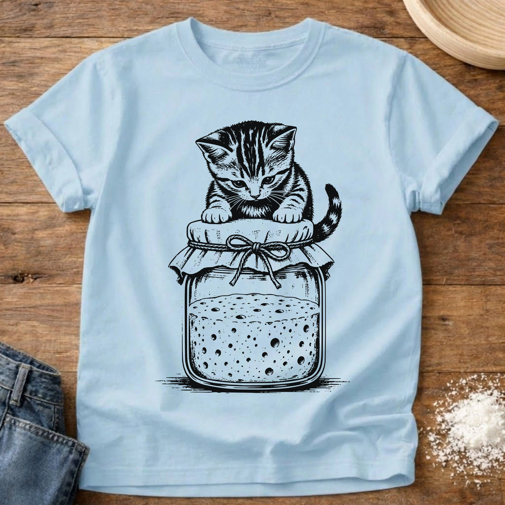 Knead More Fun Mischief Kitten t-shirt in Chambray