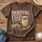 Knead More Fun Morning Feed Club sourdough t-shirt in Espresso