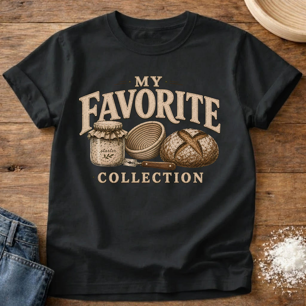 Knead More Fun My Favorite Collection sourdough t-shirt in Black