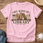 Knead More Fun My Kind of Library sourdough t-shirt in Blossom