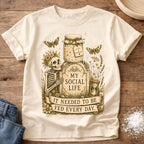 Knead More Fun My Social Life skeleton sourdough t-shirt in Ivory