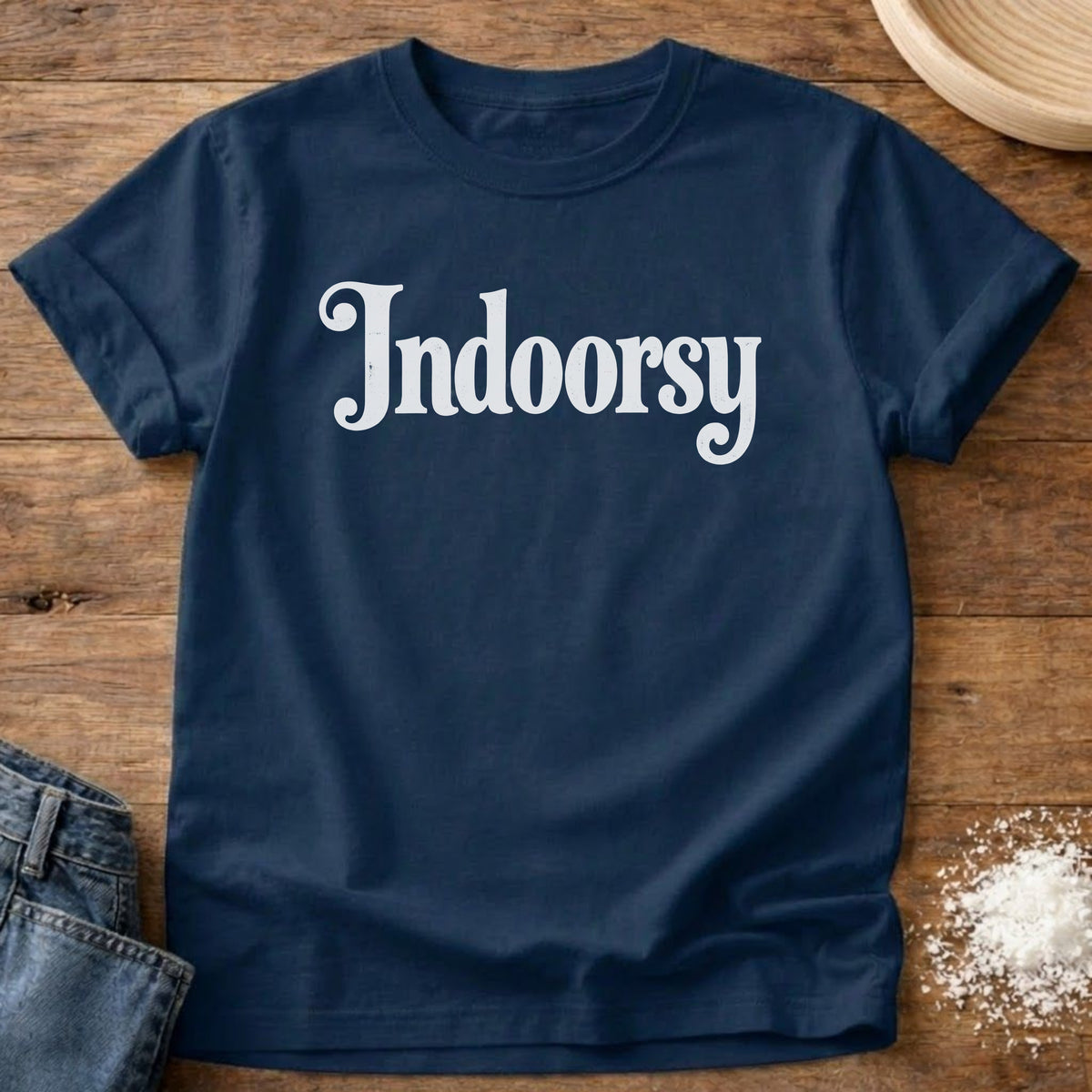 Knead More Fun Indoorsy graphic t-shirt in Navy
