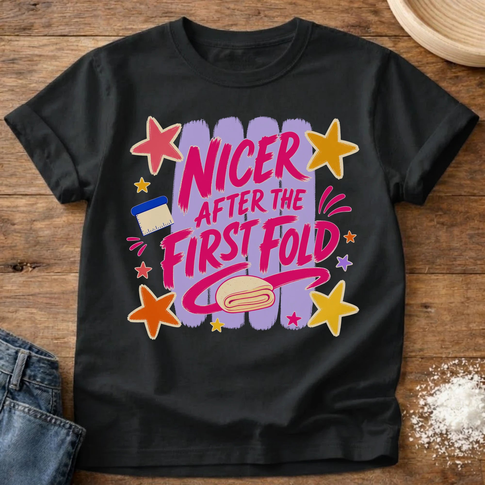 Knead More Fun Nicer sourdough t-shirt in Black