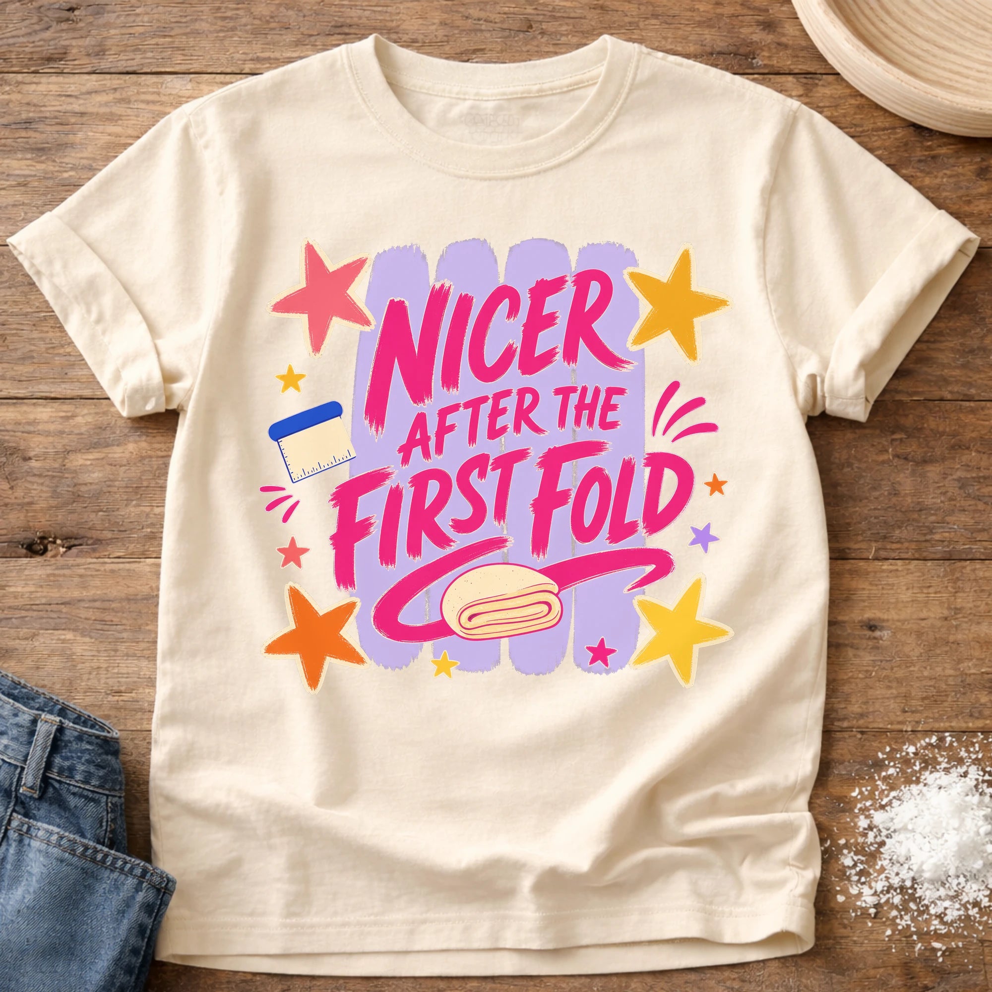 Knead More Fun Nicer sourdough t-shirt in Ivory