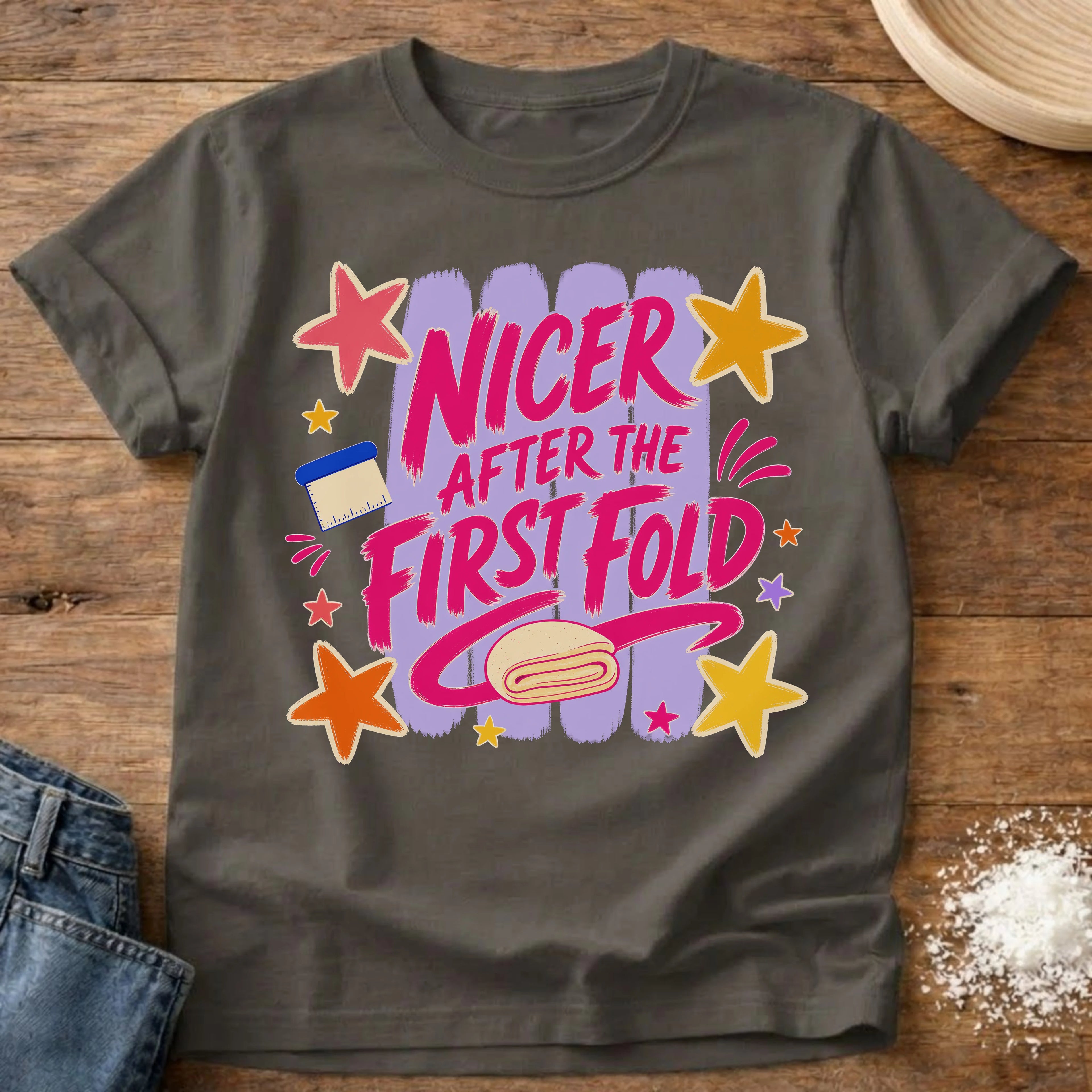 Knead More Fun Nicer sourdough t-shirt in Pepper