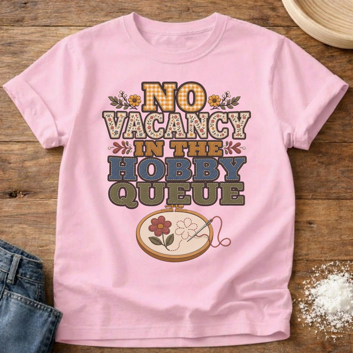 Knead More Fun No Vacancy homebody t-shirt in Blossom