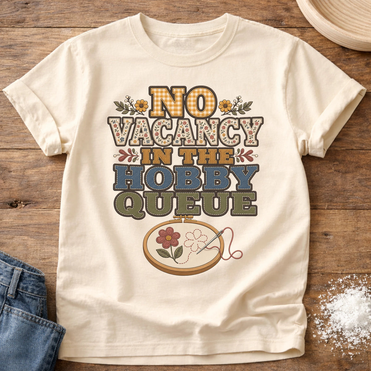 Knead More Fun No Vacancy homebody t-shirt in Ivory