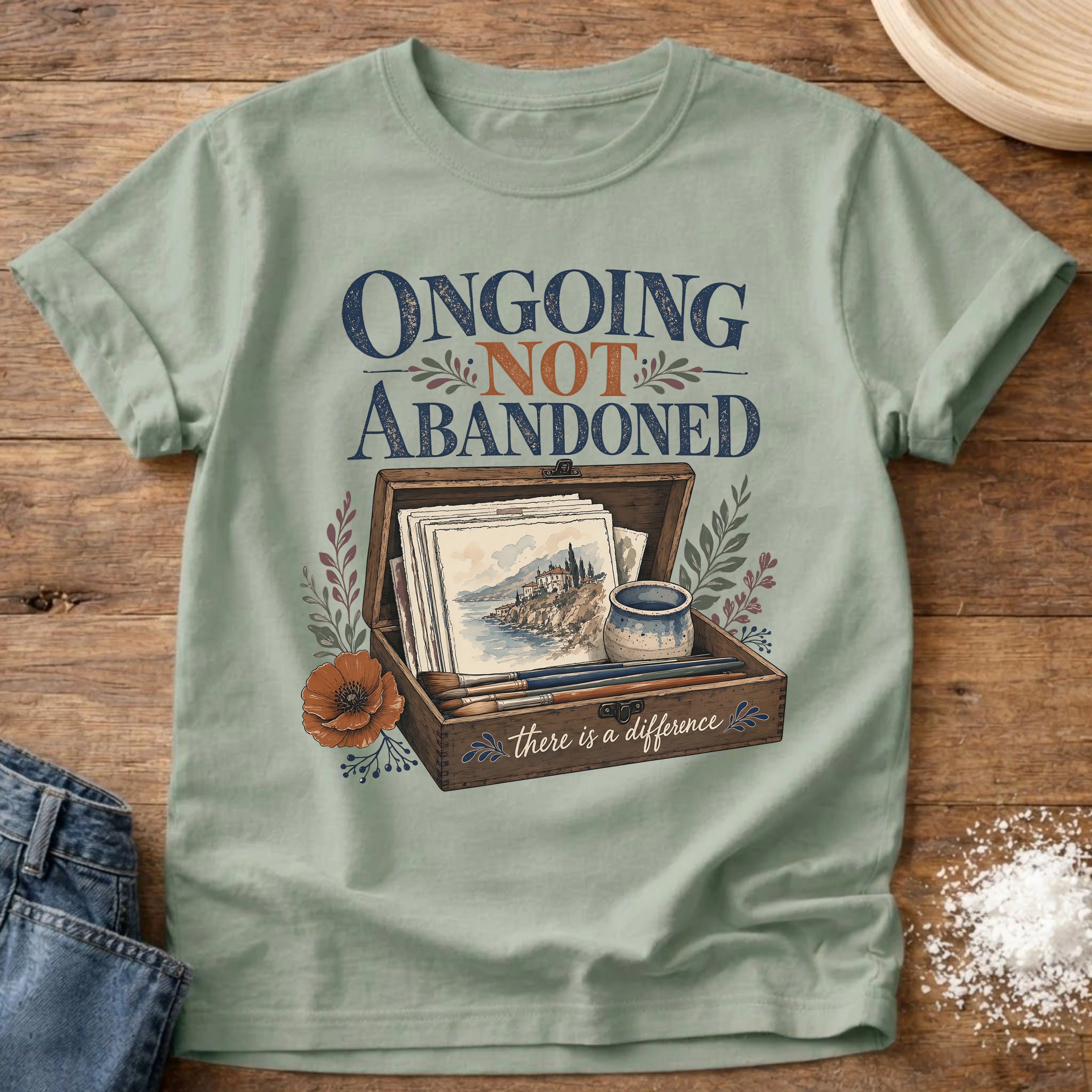 Knead More Fun Ongoing Not Abandoned crafter t-shirt in Bay