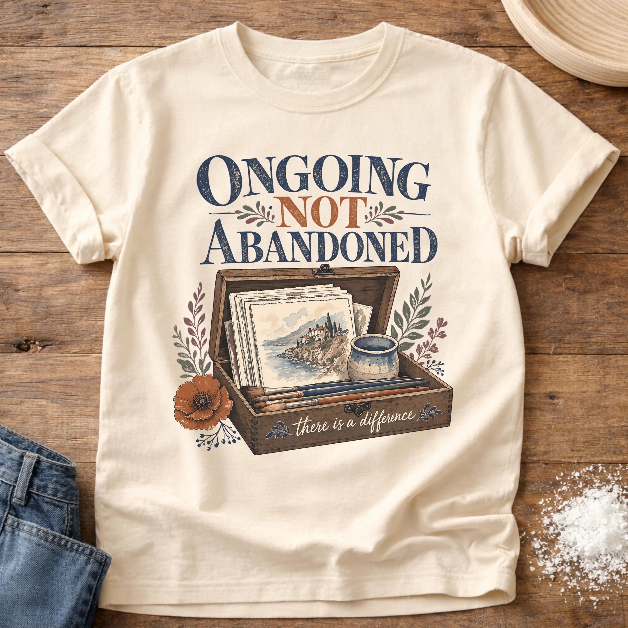Knead More Fun Ongoing Not Abandoned crafter t-shirt in Ivory