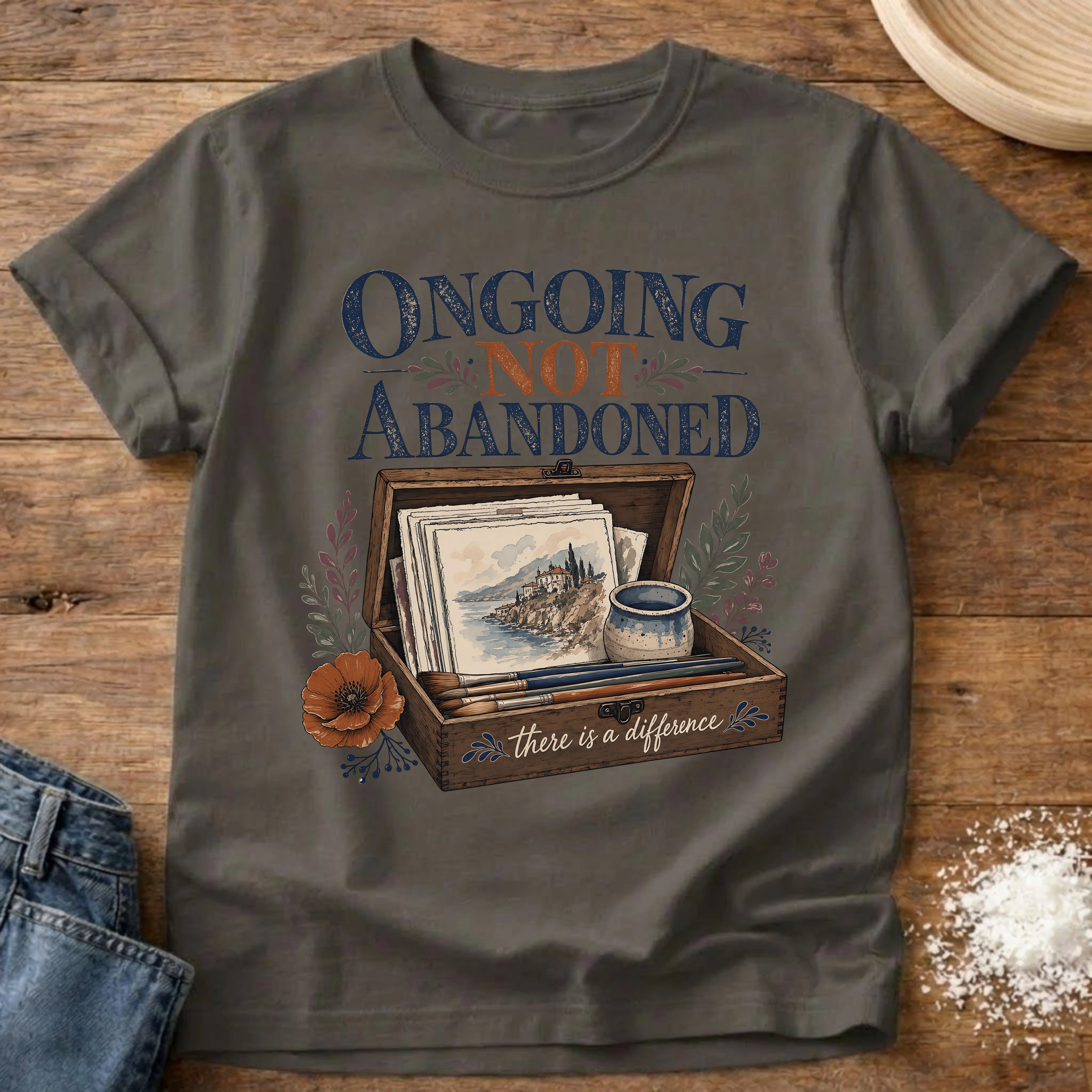 Knead More Fun Ongoing Not Abandoned crafter t-shirt in Pepper