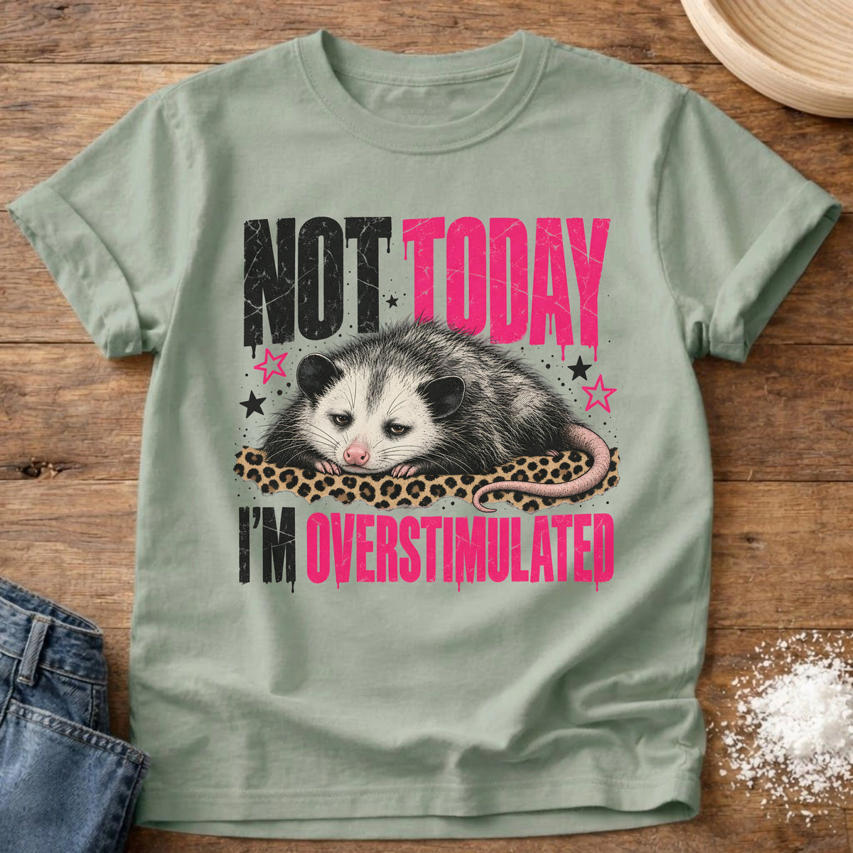 Knead More Fun Not Today Overstimulated t-shirt in Bay