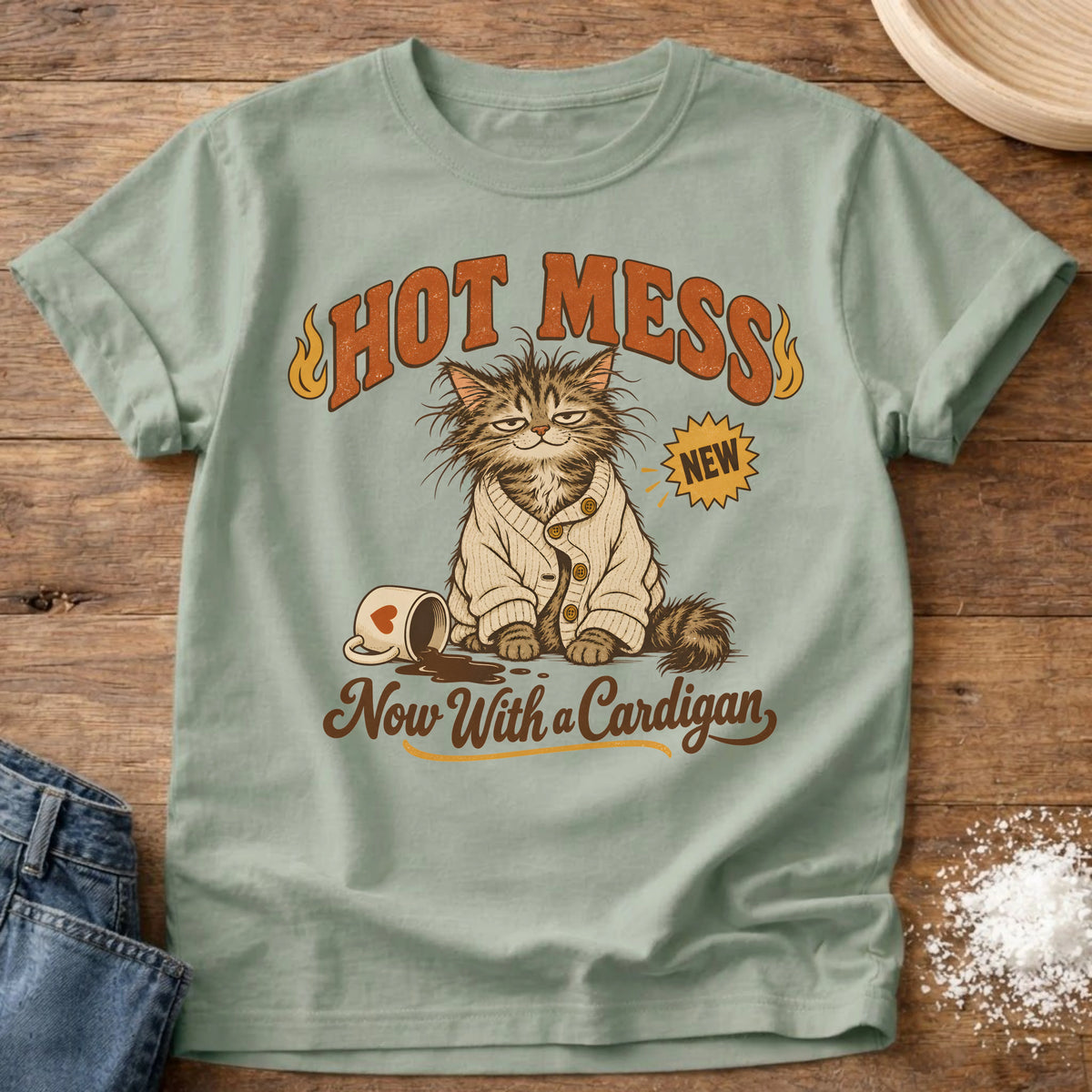 Knead More Fun Now With Cardigan t-shirt in Bay