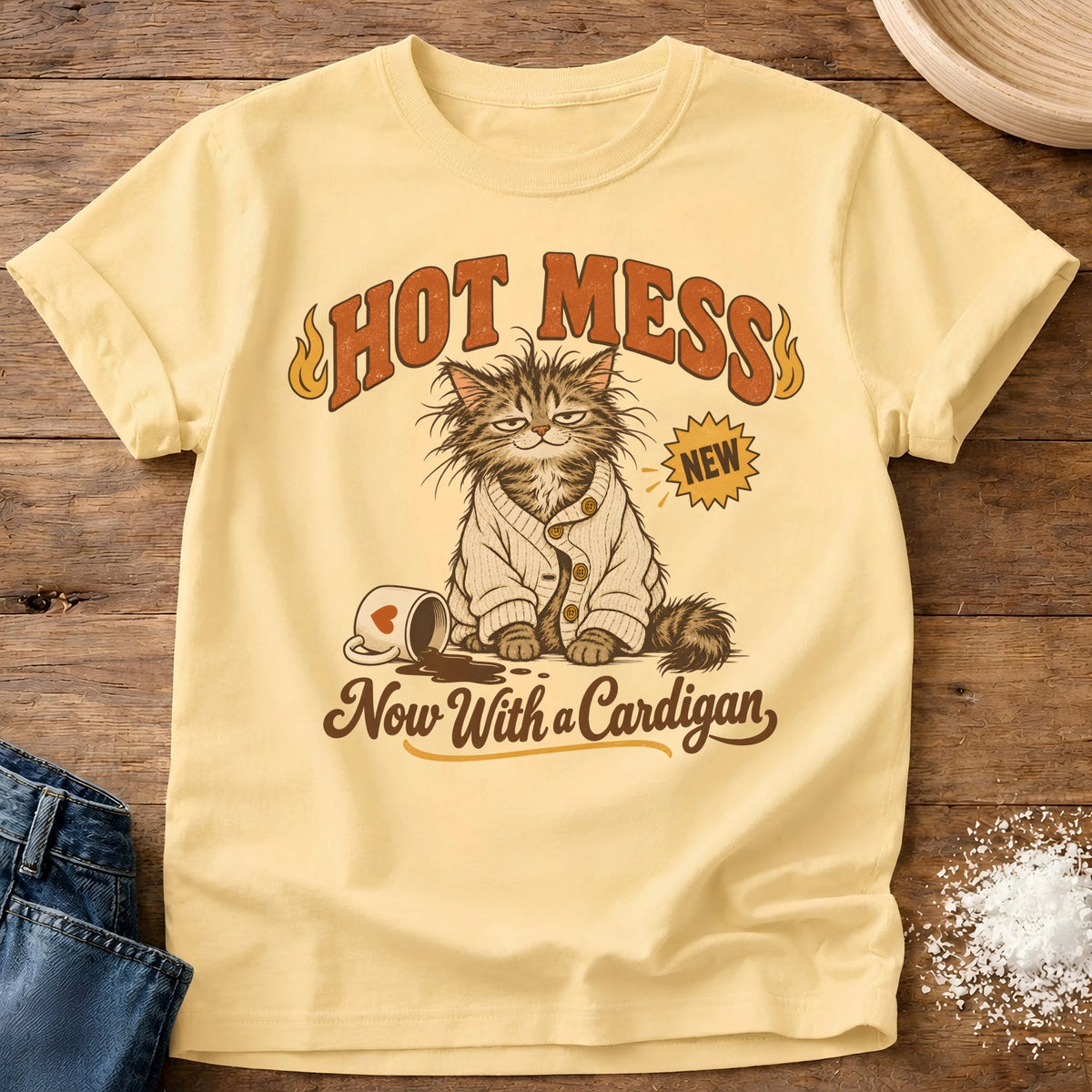 Knead More Fun Now With Cardigan t-shirt in Butter