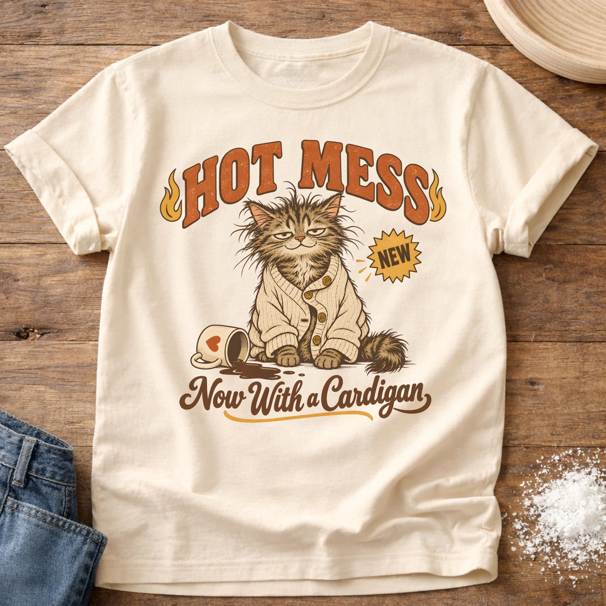 Knead More Fun Now With Cardigan t-shirt in Ivory