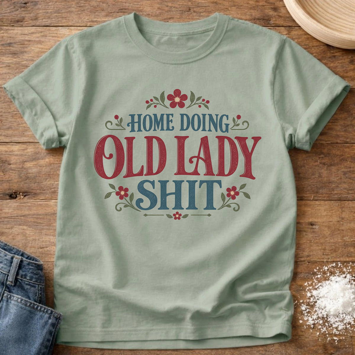 Knead More Fun Old Lady Shit t-shirt in Bay