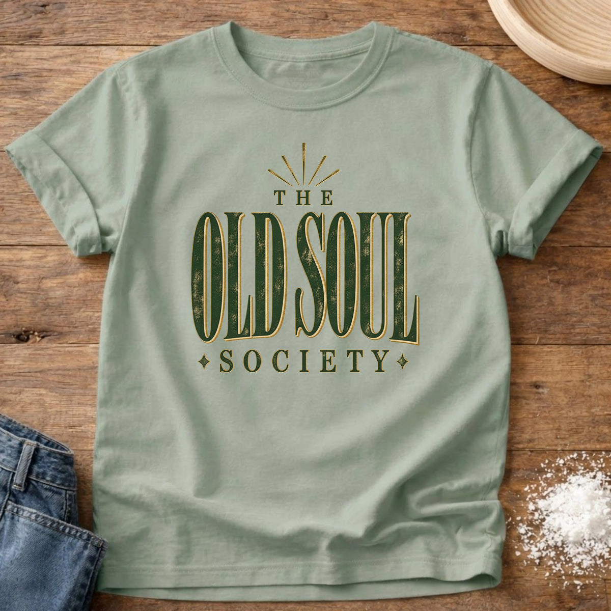 Knead More Fun Old Soul Society grannycore t-shirt in Bay