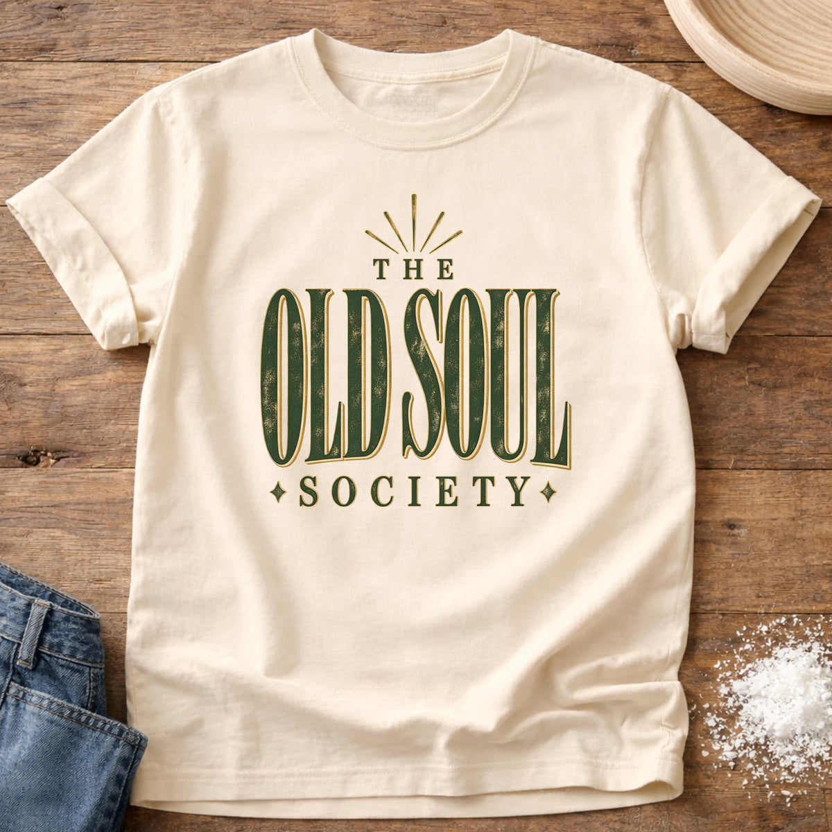 Knead More Fun Old Soul Society grannycore t-shirt in Ivory