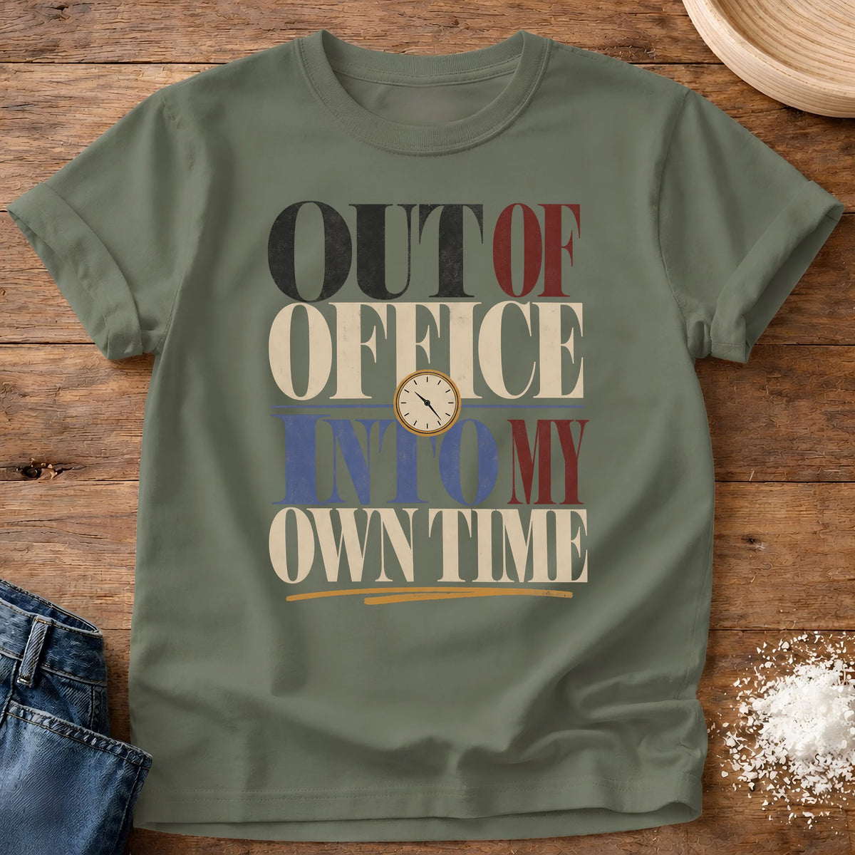 Knead More Fun out of office homebody t-shirt in Moss