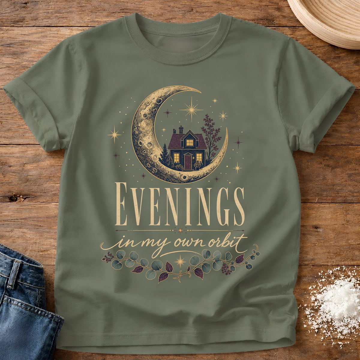 Knead More Fun Own Orbit homebody t-shirt in Moss