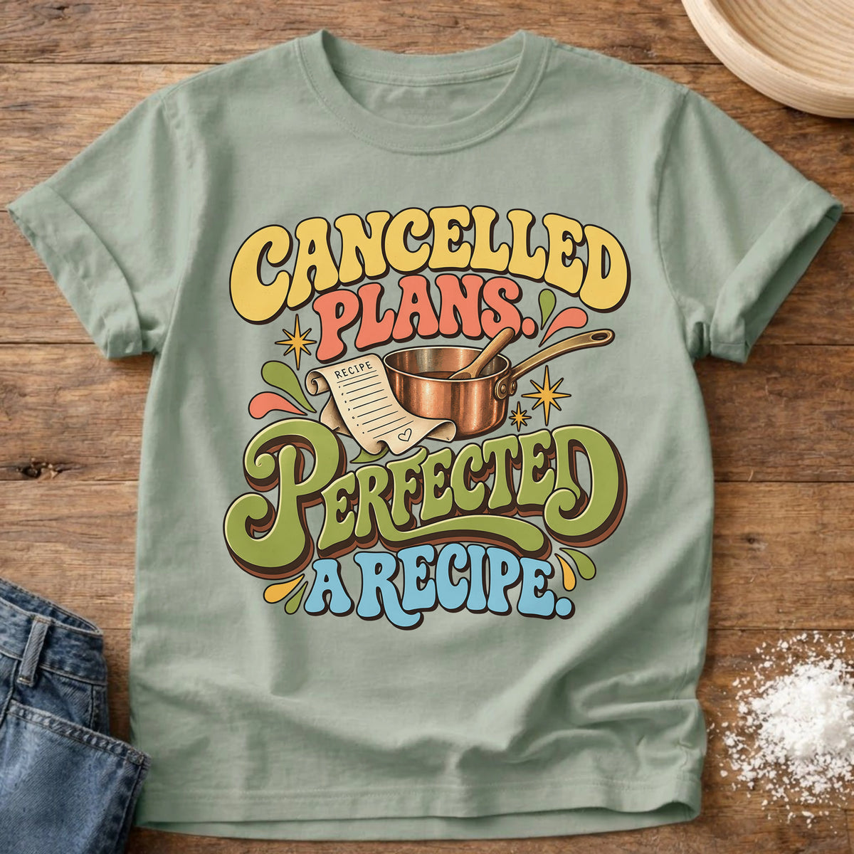 Knead More Fun Perfecting A Recipe t-shirt in Bay