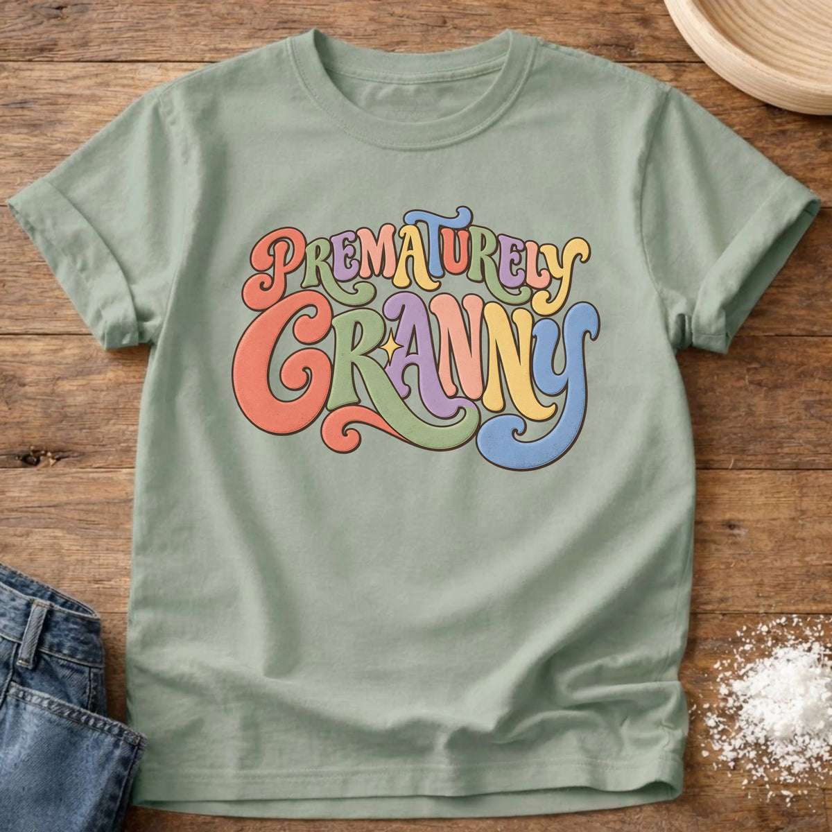 Knead More Fun Prematurely Granny grannycore t-shirt in Bay