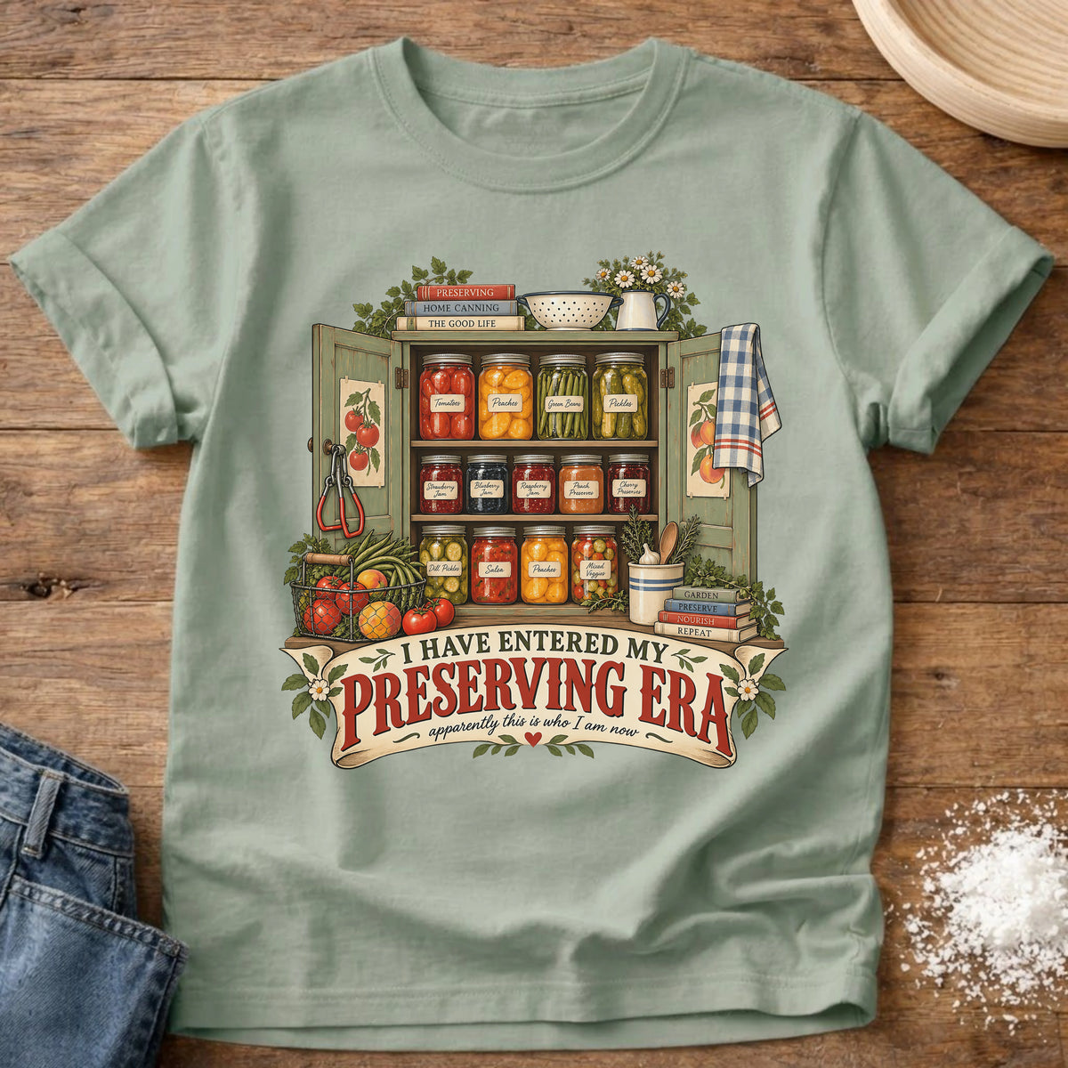 Knead More Fun Preserving Era canning and preserving t-shirt in Bay