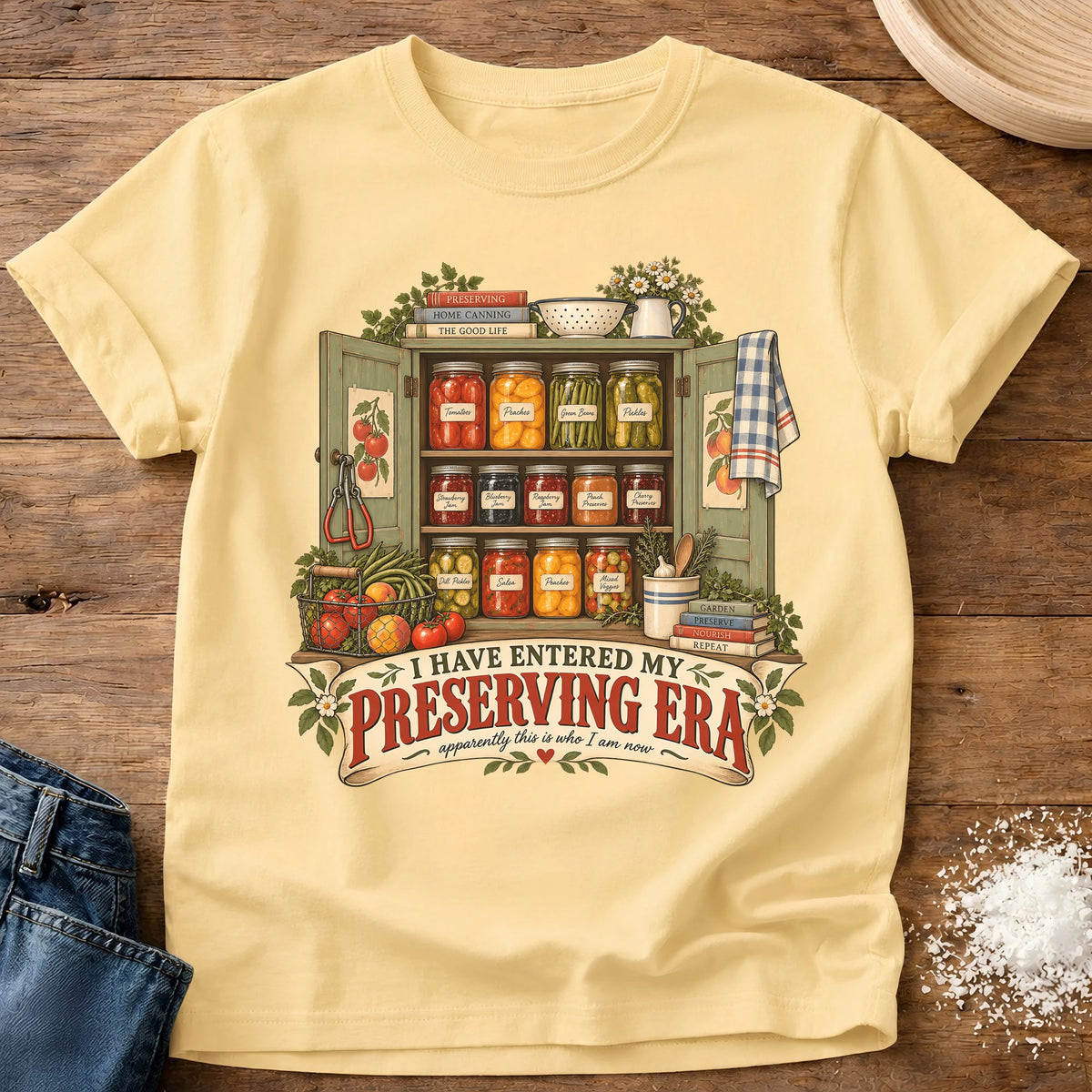 Knead More Fun Preserving Era canning and preserving t-shirt in Butter