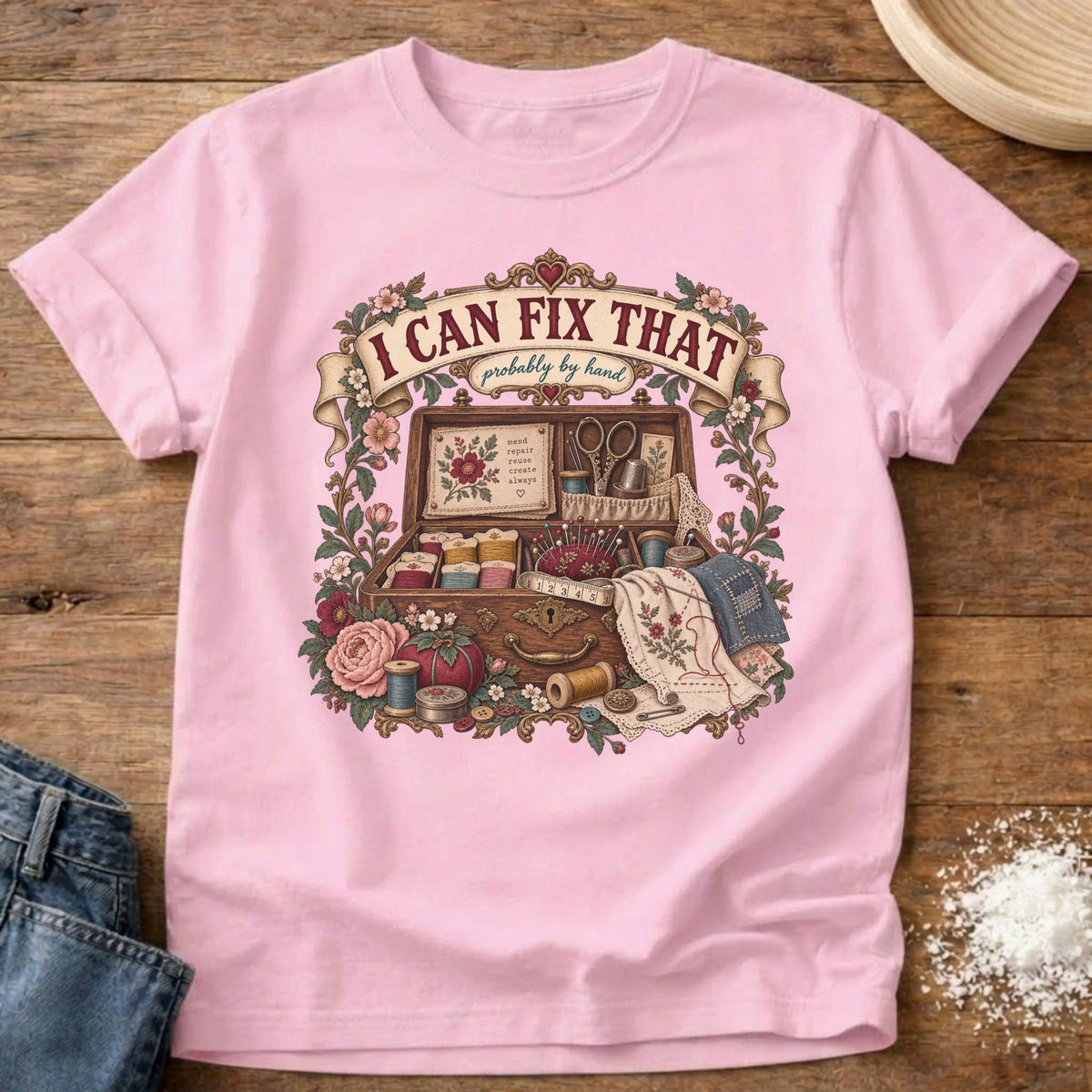 Knead More Fun Probably By Hand graphic t-shirt in Blossom