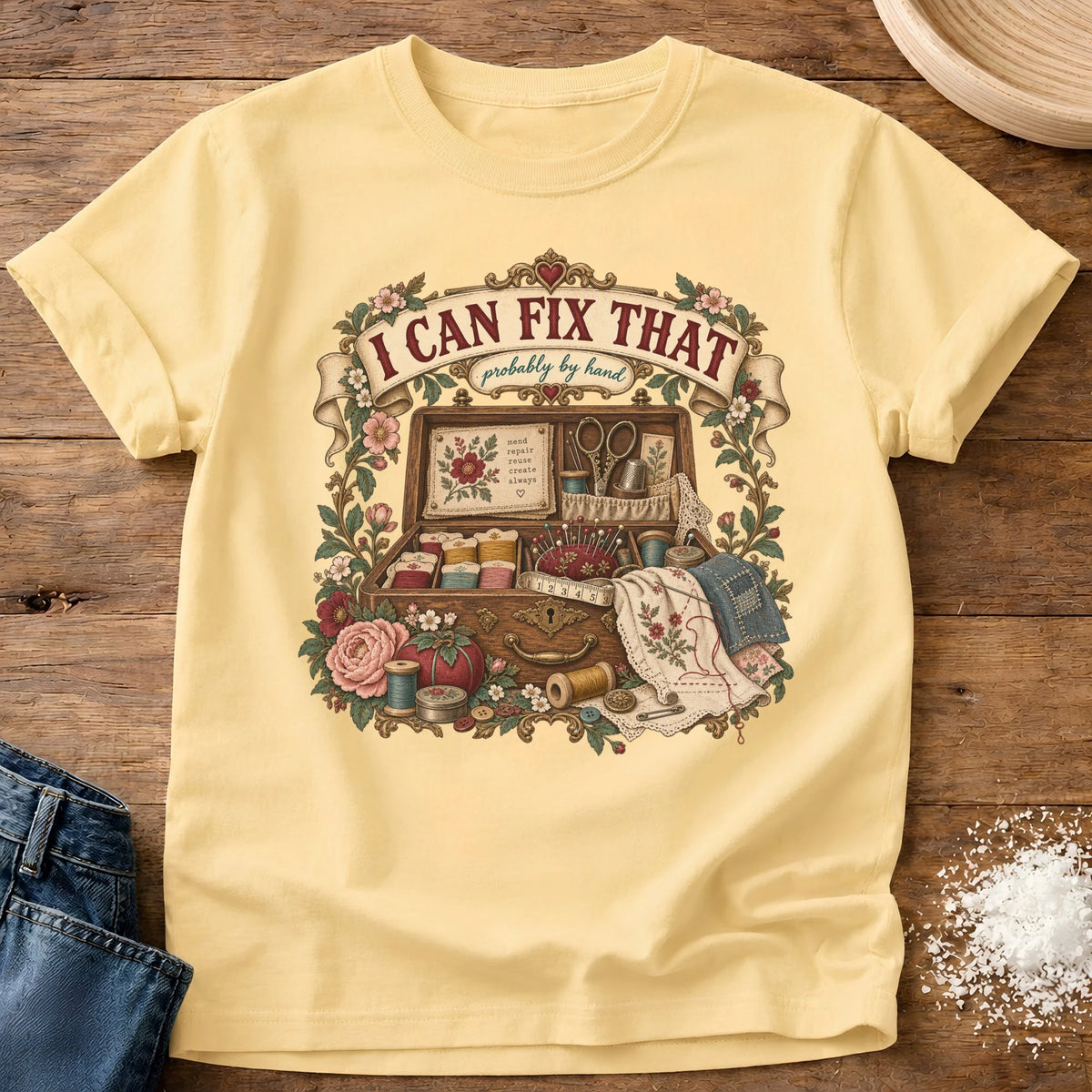Knead More Fun Probably By Hand graphic t-shirt in Butter