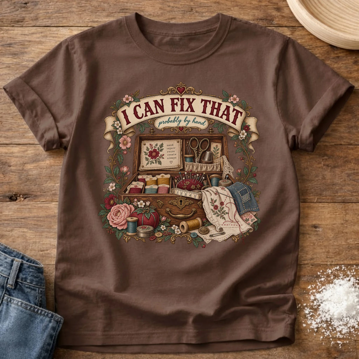 Knead More Fun Probably By Hand graphic t-shirt in Espresso